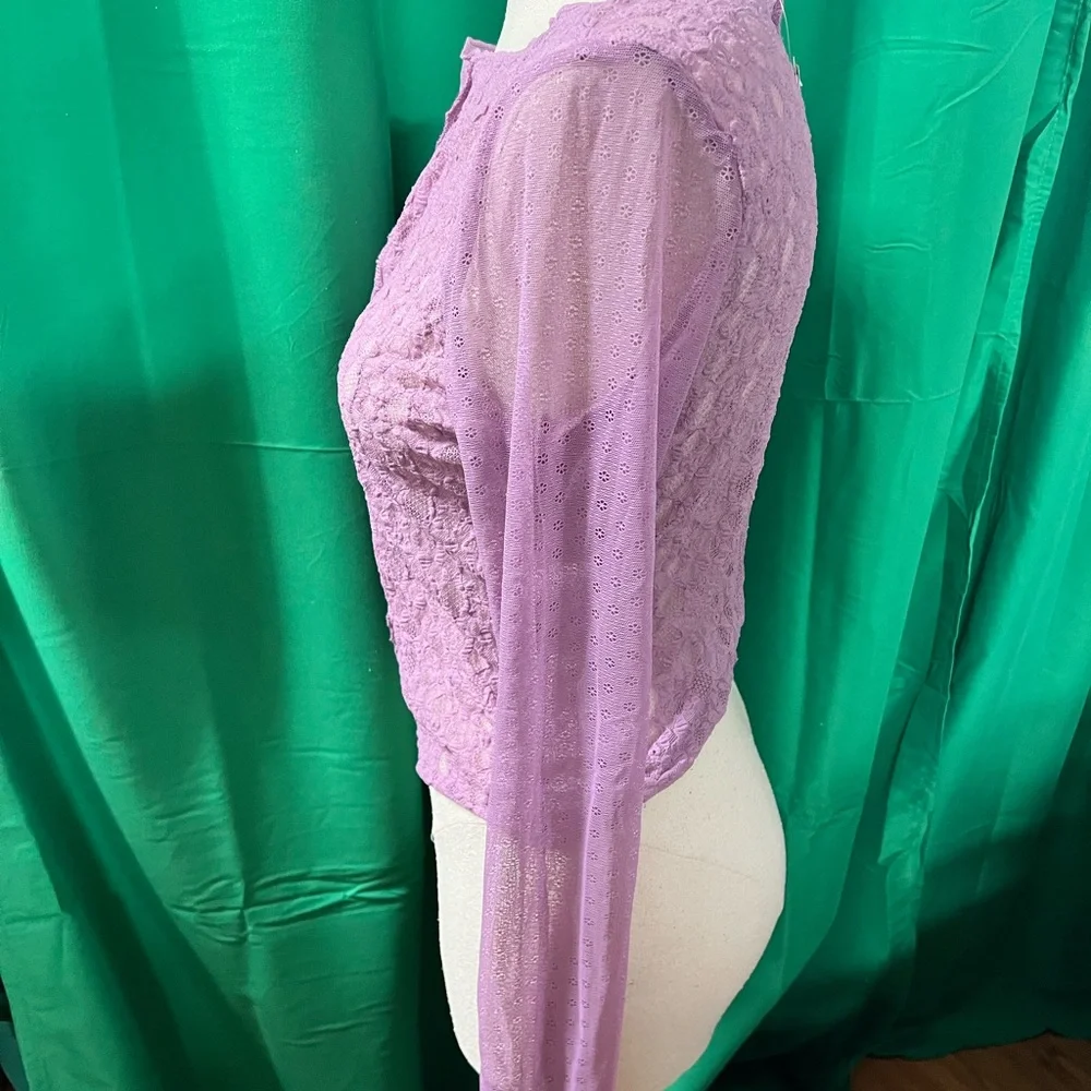 Self Esteem Purple Asymmetrical Fitted Blouse